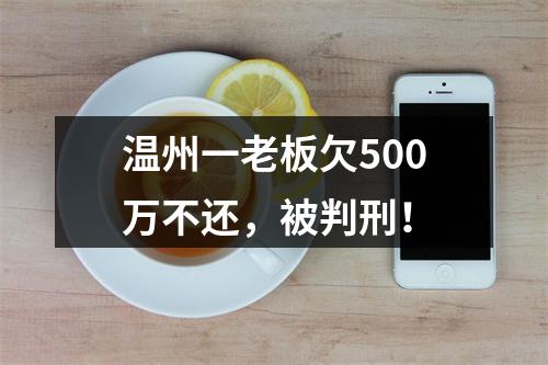 温州一老板欠500万不还，被判刑！