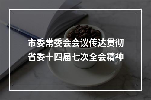 市委常委会会议传达贯彻省委十四届七次全会精神