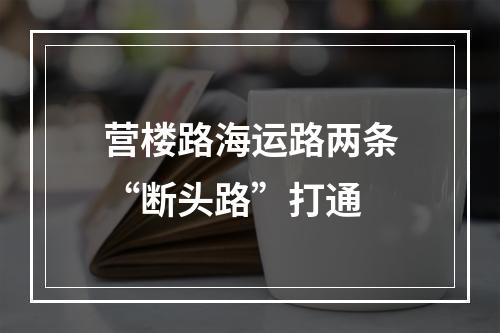 营楼路海运路两条“断头路”打通