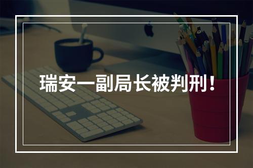 瑞安一副局长被判刑！