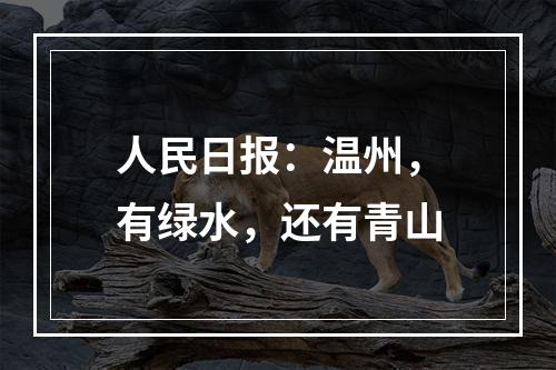 人民日报：温州，有绿水，还有青山