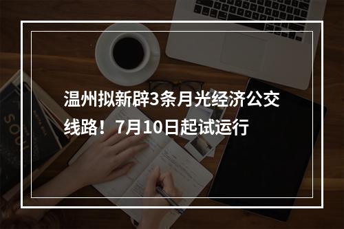 温州拟新辟3条月光经济公交线路！7月10日起试运行