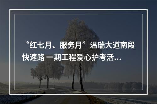 “红七月、服务月”温瑞大道南段快速路 一期工程爱心护考活动
