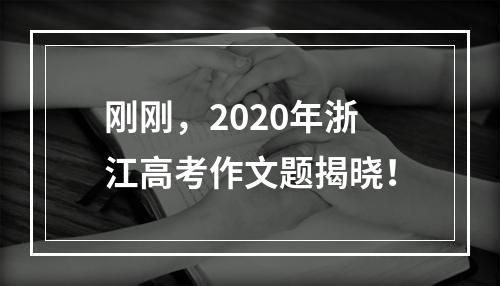 刚刚，2020年浙江高考作文题揭晓！