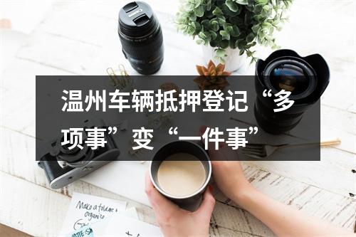 温州车辆抵押登记“多项事”变“一件事”