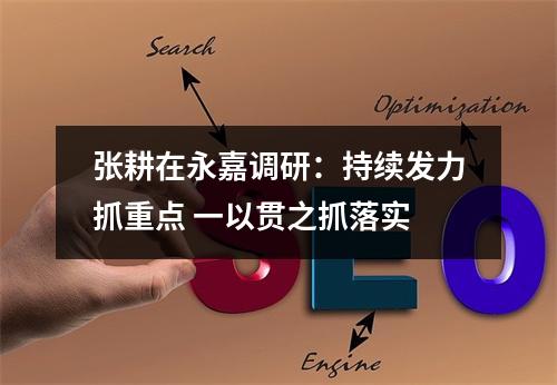 张耕在永嘉调研：持续发力抓重点 一以贯之抓落实