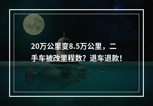20万公里变8.5万公里，二手车被改里程数？退车退款！