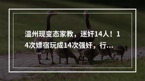 温州现变态家教，迷奸14人！14次嫖宿玩成14次强奸，行政处罚玩成无期徒刑