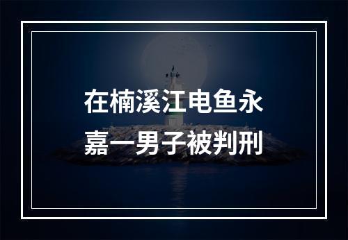 在楠溪江电鱼永嘉一男子被判刑