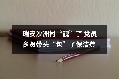 瑞安沙洲村“靓”了 党员乡贤带头“包”了保洁费