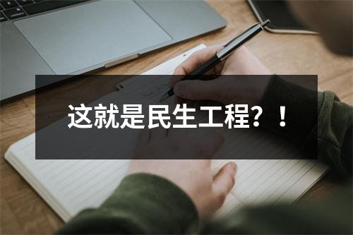 这就是民生工程？！