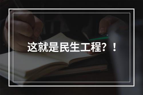 这就是民生工程？！