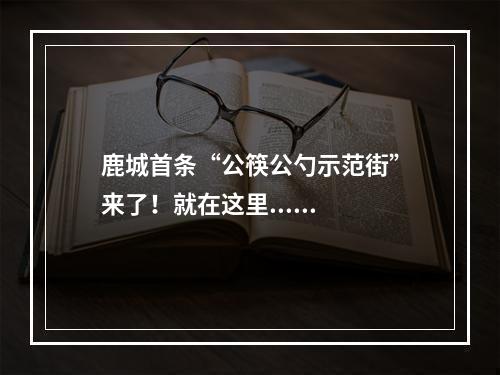 鹿城首条“公筷公勺示范街”来了！就在这里......