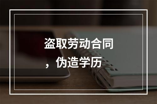 盗取劳动合同，伪造学历
