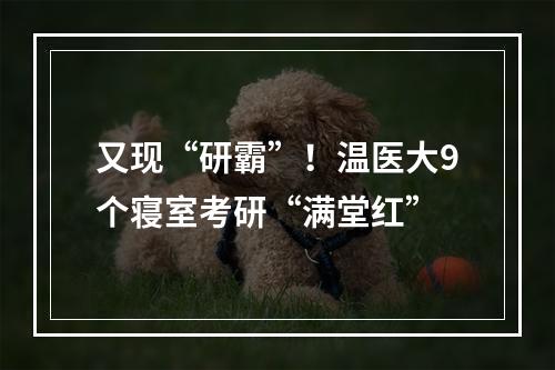 又现“研霸”！温医大9个寝室考研“满堂红”