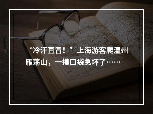 “冷汗直冒！”上海游客爬温州雁荡山，一摸口袋急坏了……