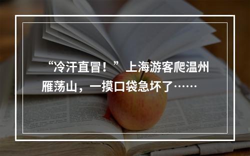 “冷汗直冒！”上海游客爬温州雁荡山，一摸口袋急坏了……