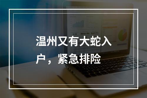 温州又有大蛇入户，紧急排险