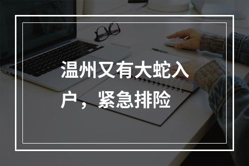 温州又有大蛇入户，紧急排险