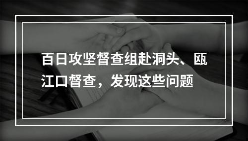 百日攻坚督查组赴洞头、瓯江口督查，发现这些问题