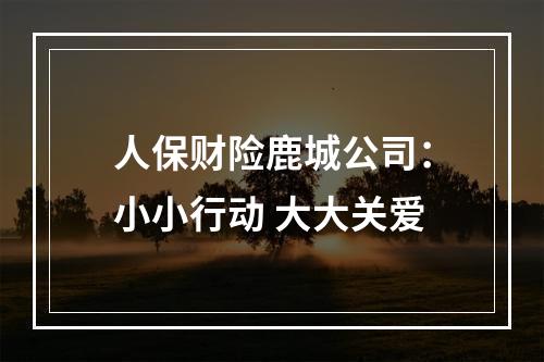 人保财险鹿城公司：小小行动 大大关爱