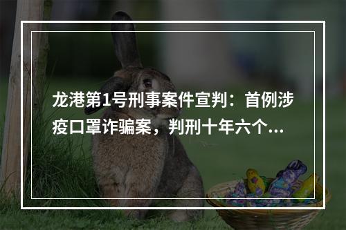 龙港第1号刑事案件宣判：首例涉疫口罩诈骗案，判刑十年六个月