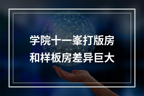 学院十一峯打版房和样板房差异巨大