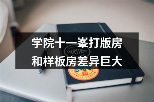学院十一峯打版房和样板房差异巨大