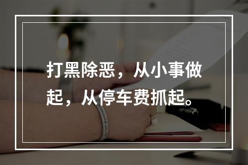 打黑除恶，从小事做起，从停车费抓起。
