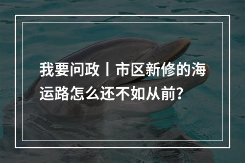 我要问政丨市区新修的海运路怎么还不如从前？