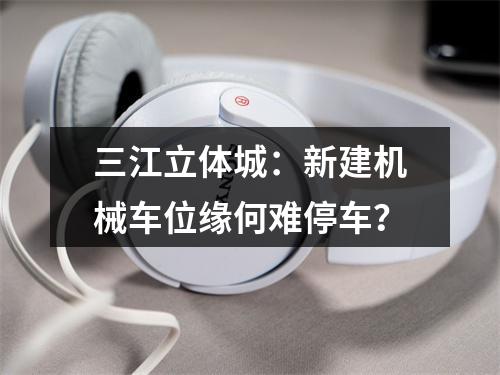 三江立体城：新建机械车位缘何难停车？