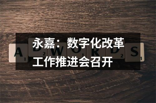永嘉：数字化改革工作推进会召开