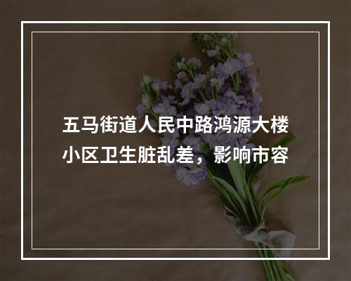 五马街道人民中路鸿源大楼小区卫生脏乱差，影响市容