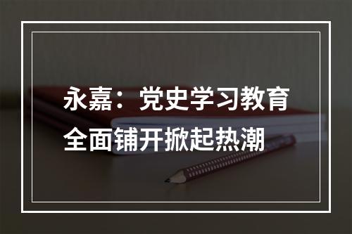 永嘉：党史学习教育全面铺开掀起热潮