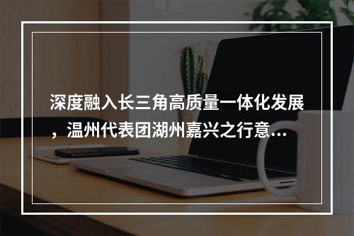 深度融入长三角高质量一体化发展，温州代表团湖州嘉兴之行意味深长