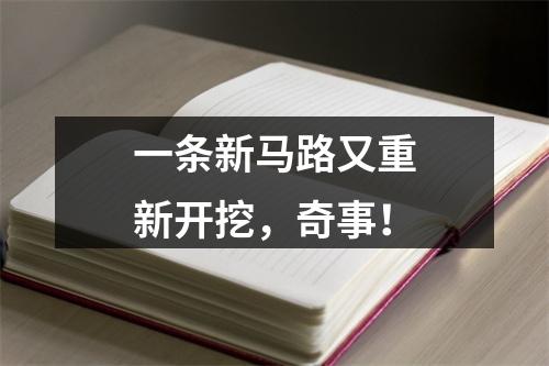 一条新马路又重新开挖，奇事！