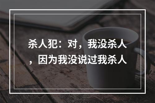 杀人犯：对，我没杀人，因为我没说过我杀人