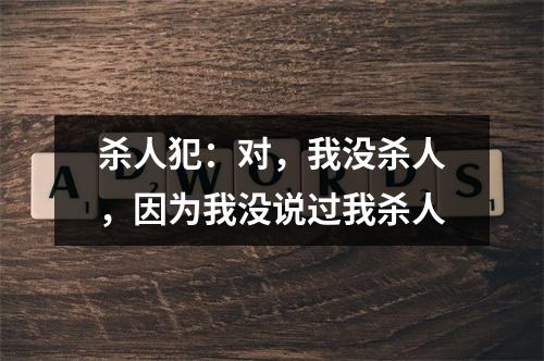 杀人犯：对，我没杀人，因为我没说过我杀人