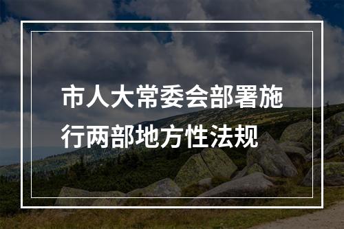 市人大常委会部署施行两部地方性法规