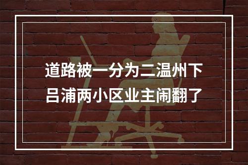 道路被一分为二温州下吕浦两小区业主闹翻了