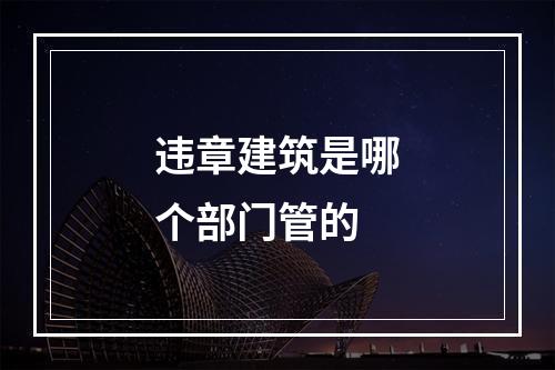 违章建筑是哪个部门管的