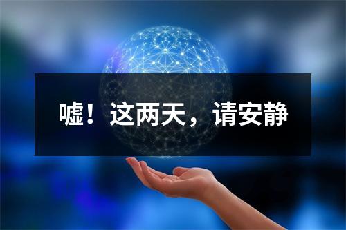 嘘！这两天，请安静