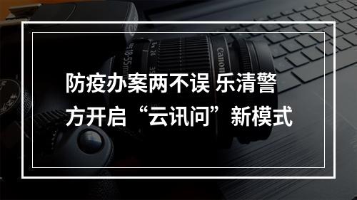 防疫办案两不误 乐清警方开启“云讯问”新模式