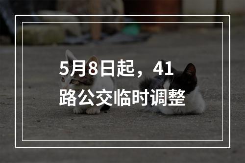 5月8日起，41路公交临时调整