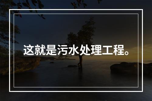 这就是污水处理工程。