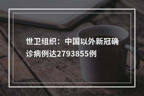 世卫组织：中国以外新冠确诊病例达2793855例