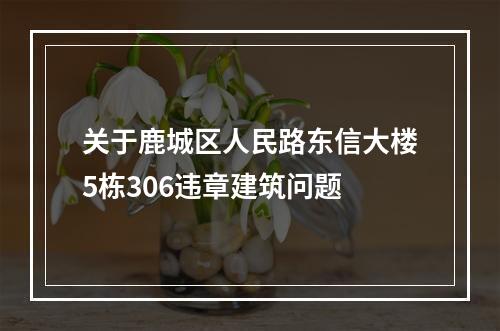 关于鹿城区人民路东信大楼5栋306违章建筑问题