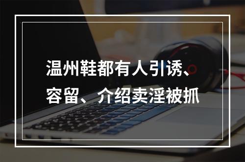 温州鞋都有人引诱、容留、介绍卖淫被抓