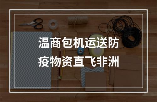温商包机运送防疫物资直飞非洲