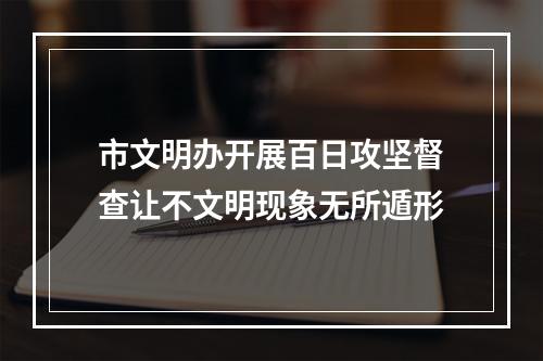 市文明办开展百日攻坚督查让不文明现象无所遁形
